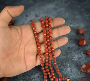 Red Jasper Crystal Beads Mala Spiritual Necklace