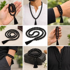 Black Obsidian Mala – Protection • Grounding • Energy Shield