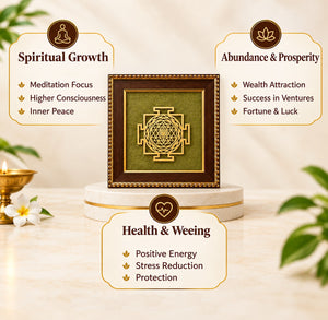 Shree Yantra on Raw Pyrite Frame – 8 Inch