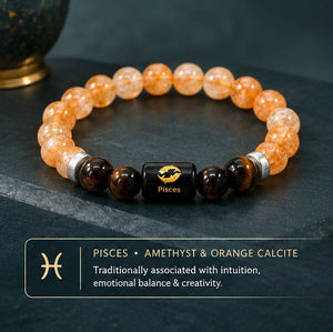 Pisces (मीन राशि) Zodiac Crystal Bracelet for Men & Women