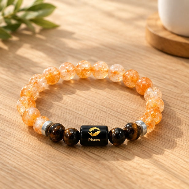 Pisces (मीन राशि) Zodiac Crystal Bracelet for Men & Women
