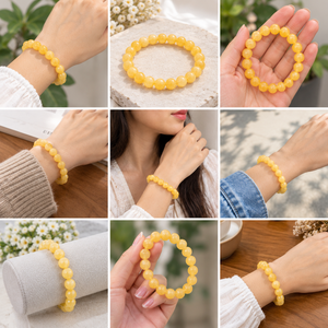 Yellow Calcite Crystal Beads Bracelet