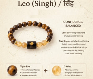 Leo (सिंह राशि) Zodiac Crystal Bracelet for Men & Women | Astrology Bracelet
