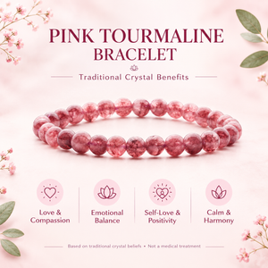 Pink Tourmaline Bracelet for Love, Inner Peace and Positive Energy