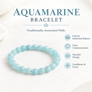 Natural Aquamarine Crystal Beads Bracelet
