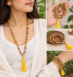 Yellow Cat’s Eye Mala Natural Cat’s Eye Beads Necklace