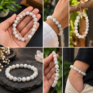 Rainbow Moonstone Crystal Beads Bracelet