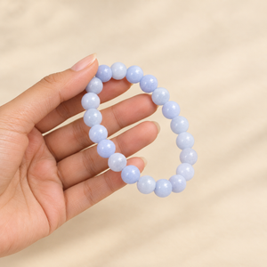 Blue Lace Agate Bracelet | Natural Crystal Beads Jewellery