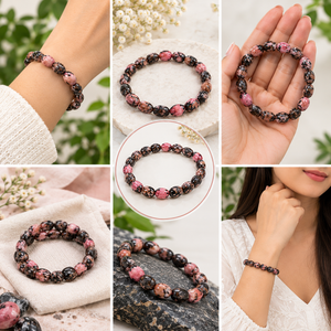 Natural Rhodonite Bracelet – Love, Emotional Balance & Positive Energy