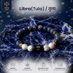 Libra (तुला राशि) Zodiac Crystal Bracelet for Men & Women