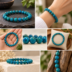 Blue Apatite Crystal Beads Bracelet Jewellery