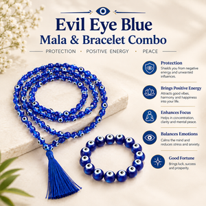 Nazar Protection Duo – Blue Evil Eye Mala & Bracelet