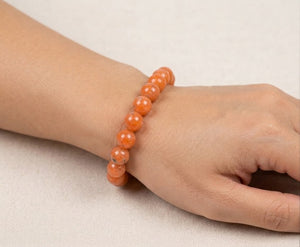 Orange Calcite Crystal Beads Bracelet Jewellery