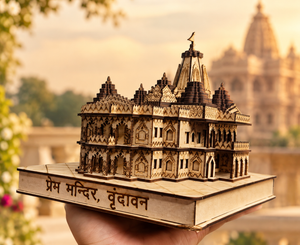 Prem Mandir Vrindavan Decorative Wooden Temple Model