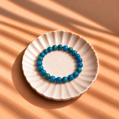 Blue Apatite Crystal Beads Bracelet Jewellery