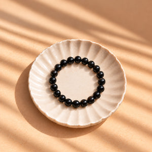 Black Obsidian Crystal Beads Bracelet