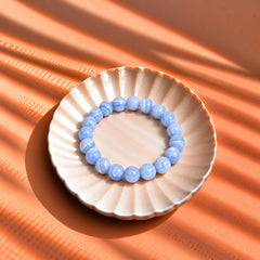 Blue Lace Agate Bracelet | Natural Crystal Beads Jewellery