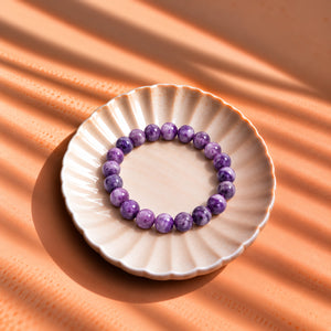 Natural Lepidolite Crystal Beads Bracelet