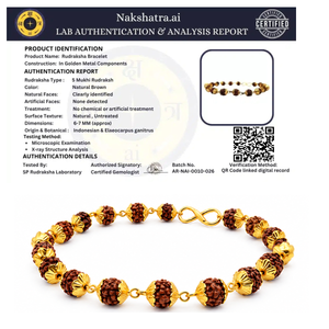 Rudra Shakti Golden Capping Combo | Rudraksha Mala & Bracelet