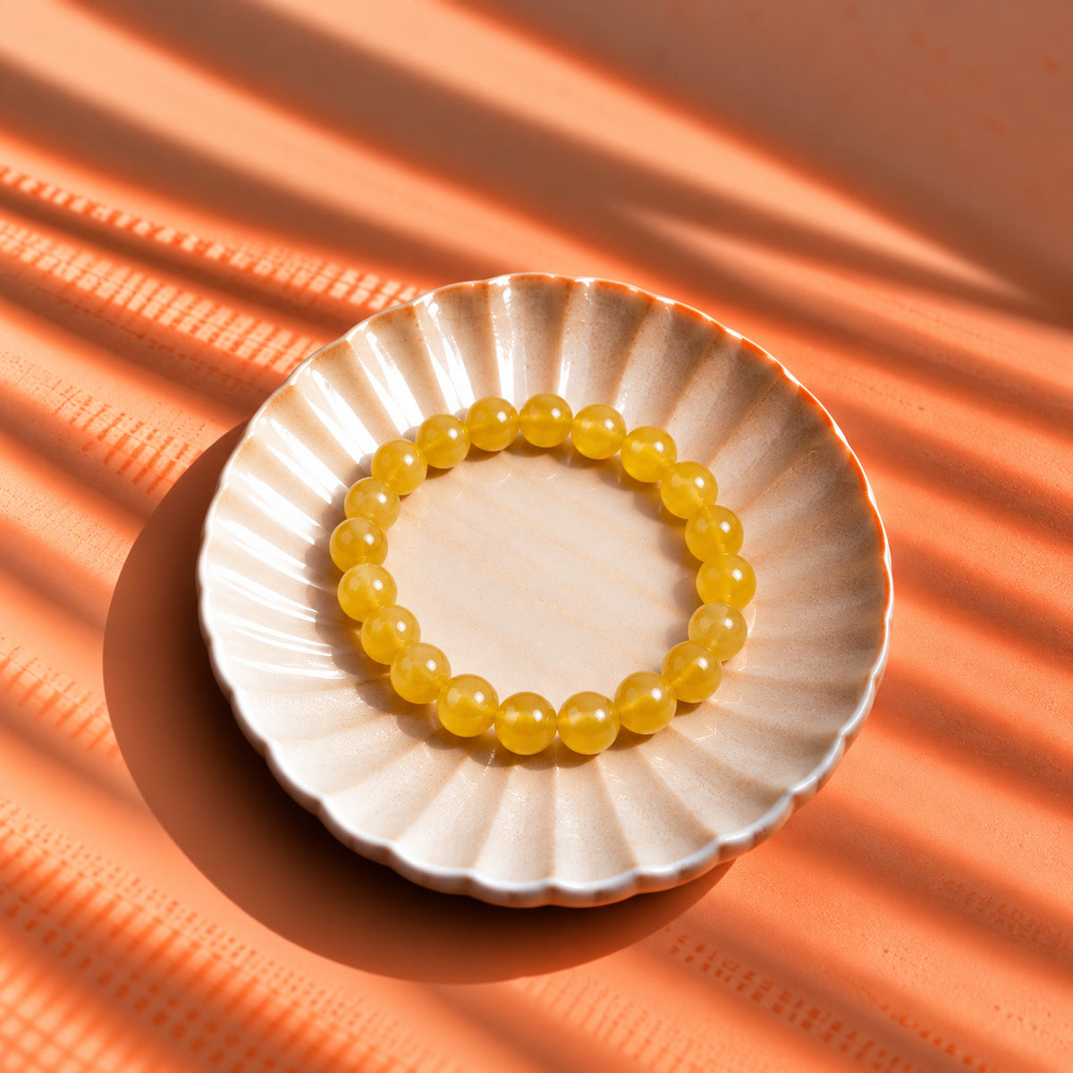 Natural Yellow Jade Crystal Beads Bracelet