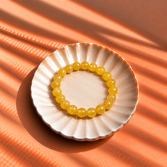 Natural Yellow Jade Crystal Beads Bracelet