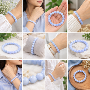 Angelite Crystal Beads Bracelet