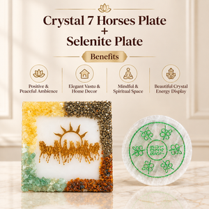 Shuddhi & Gati Crystal Duo | Selenite Plate & 7 Horses Crystal Plate