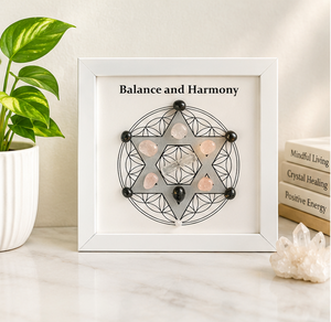 Framed Crystal Grid for Balance & Harmony | Vastu & Positive Energy