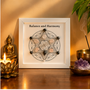 Framed Crystal Grid for Balance & Harmony | Vastu & Positive Energy