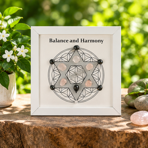Framed Crystal Grid for Balance & Harmony | Vastu & Positive Energy