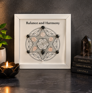 Framed Crystal Grid for Balance & Harmony | Vastu & Positive Energy