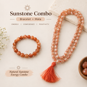 Confidence & Radiant Energy Collection – Sunstone Bracelet & Mala
