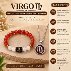 Virgo Kanya Rashi Duo – Zodiac Pendant & Bracelet Combo