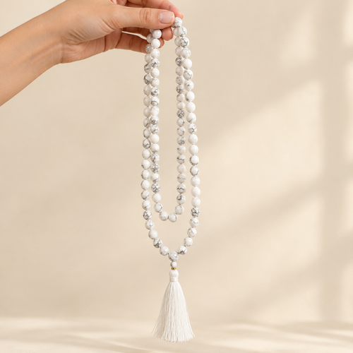 Howlite Mala – Calm Mind & Inner Peace Crystal Mala