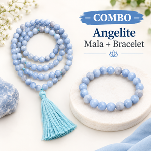 Peace & Spiritual Harmony Collection – Angelite Bracelet & Mala