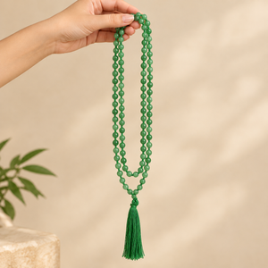 Green Aventurine Crystal Beads Spiritual Mala Necklace
