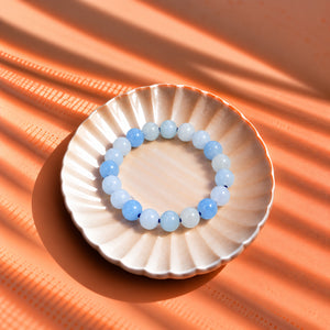Natural Aquamarine Crystal Beads Bracelet