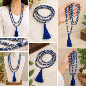 Labradorite Crystal Beads Mala Spiritual Necklace