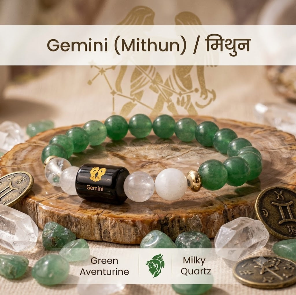 Gemini Zodiac Bracelet for Men & Women | Mithun Rashi Crystal Bracelet