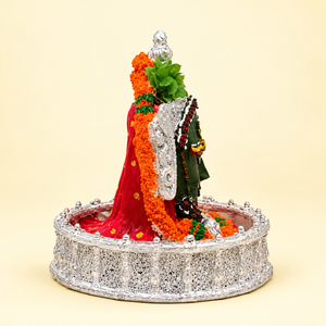 Mahakaleshwar Mahadev Shivling with Ornate Silver-Finish Jaladhari Base