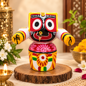Jagannath Balabhadra Subhadra Handcrafted Wooden Idol Set for Spiritual Home Décor