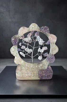 Amethyst, Rose Quartz & Clear Quartz Orgonite Crystal Tree