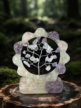 Amethyst, Rose Quartz & Clear Quartz Orgonite Crystal Tree