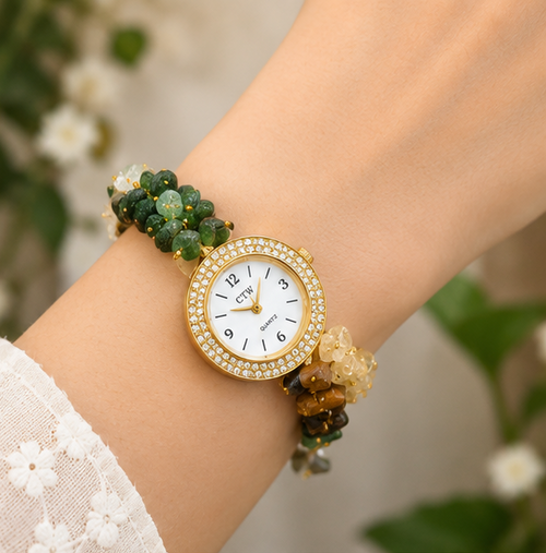 Women’s Crystal Bead Bracelet Watch