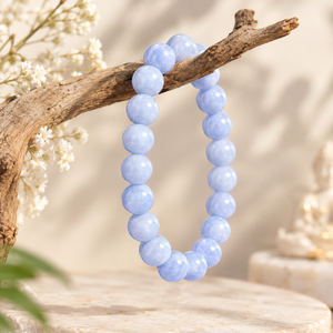 Blue Lace Agate Bracelet | Natural Crystal Beads Jewellery