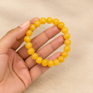 Natural Yellow Jade Crystal Beads Bracelet