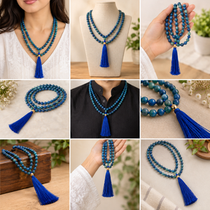 Apatite Crystal Beads Mala Spiritual Necklace