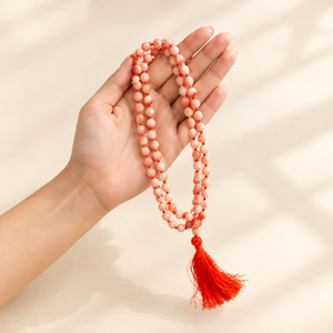 Sunstone Crystal Beads Mala Spiritual Necklace