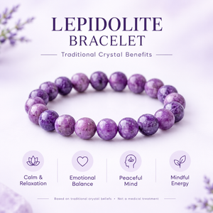 Natural Lepidolite Crystal Beads Bracelet