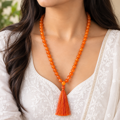 Carnelian Mala | Natural Crystal Beads Spiritual Necklace